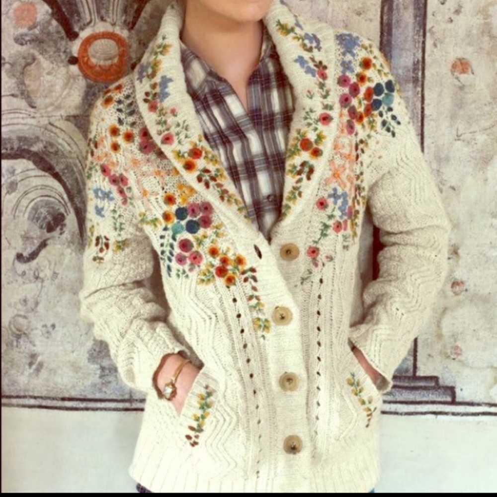 ISO. Anthropologie a rose is a rose cardigan.  SzL